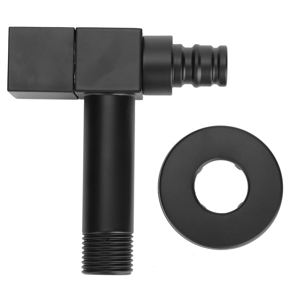 G1/2 Thread Black Copper Faucet Wall Mounted Single Cold Water Tap Bathroom view 2