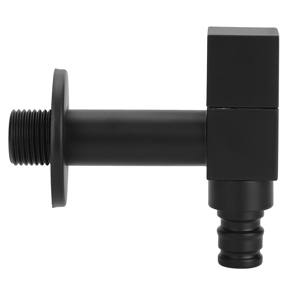 G1/2 Thread Black Copper Faucet Wall Mounted Single Cold Water Tap Bathroom view 6