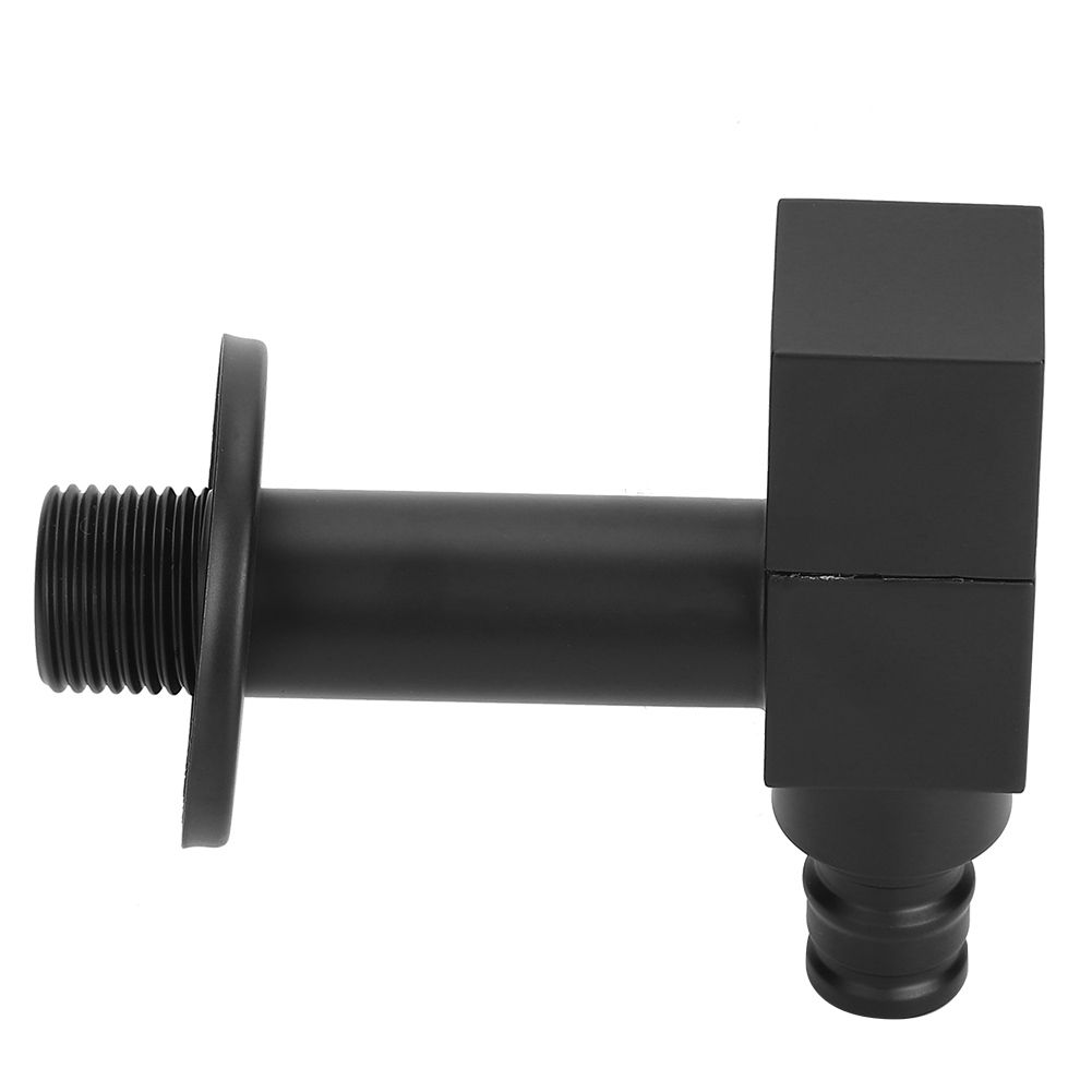 G1/2 Thread Black Copper Faucet Wall Mounted Single Cold Water Tap Bathroom view 7