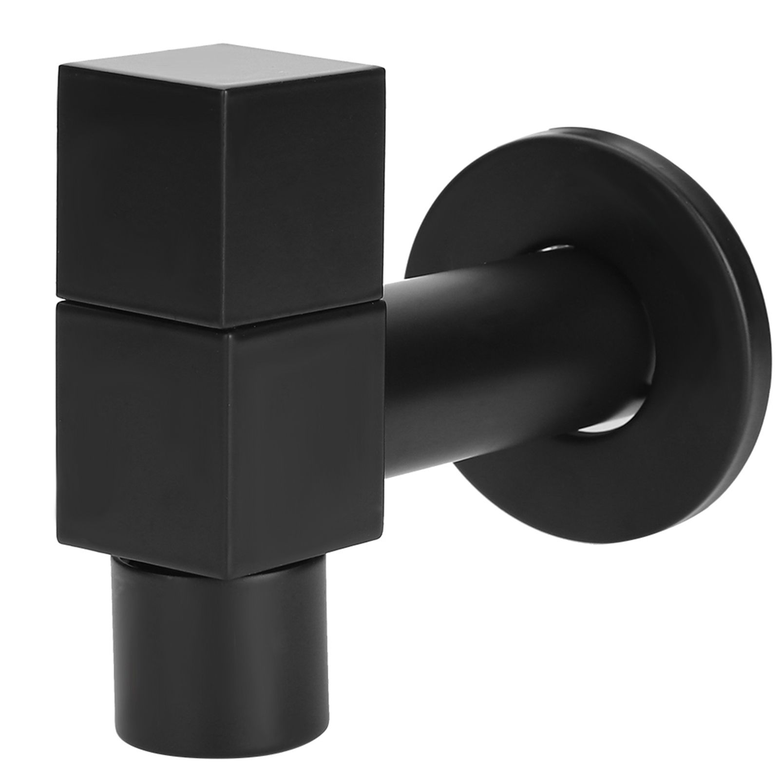 G1/2 Thread Black Copper Faucet Wall Mounted Single Cold Water Tap Bathroom