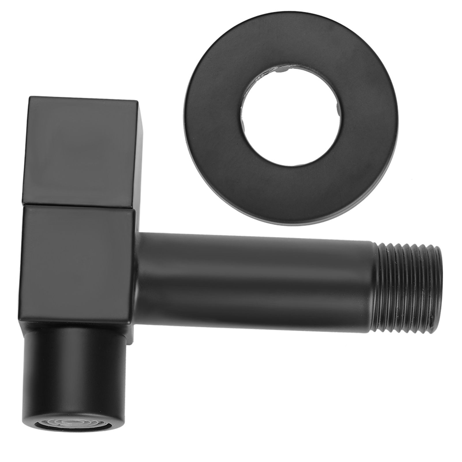 G1/2 Thread Black Copper Faucet Wall Mounted Single Cold Water Tap Bathroom view 2