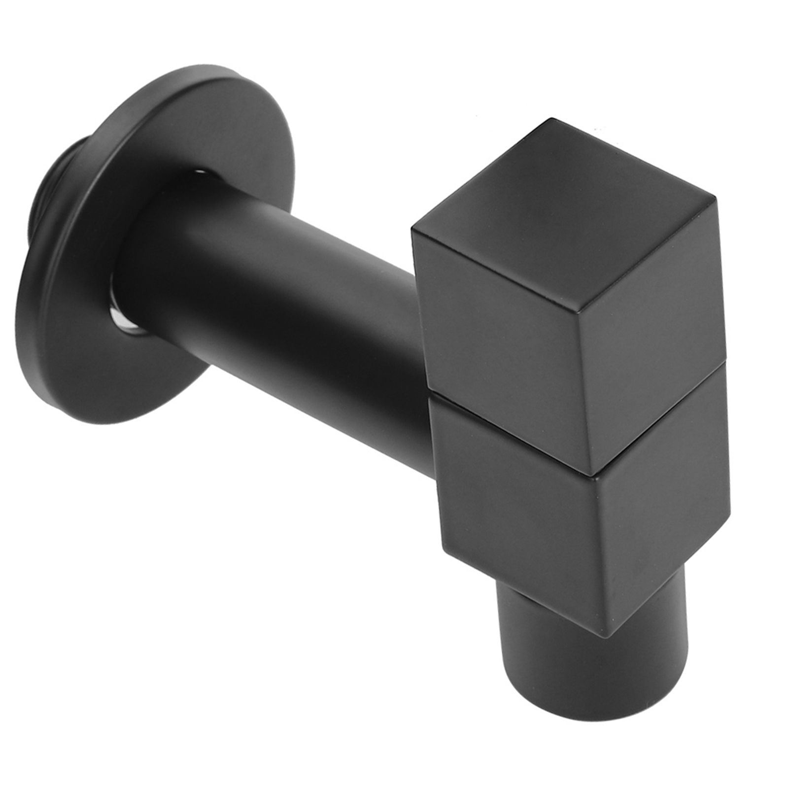 G1/2 Thread Black Copper Faucet Wall Mounted Single Cold Water Tap Bathroom view 5