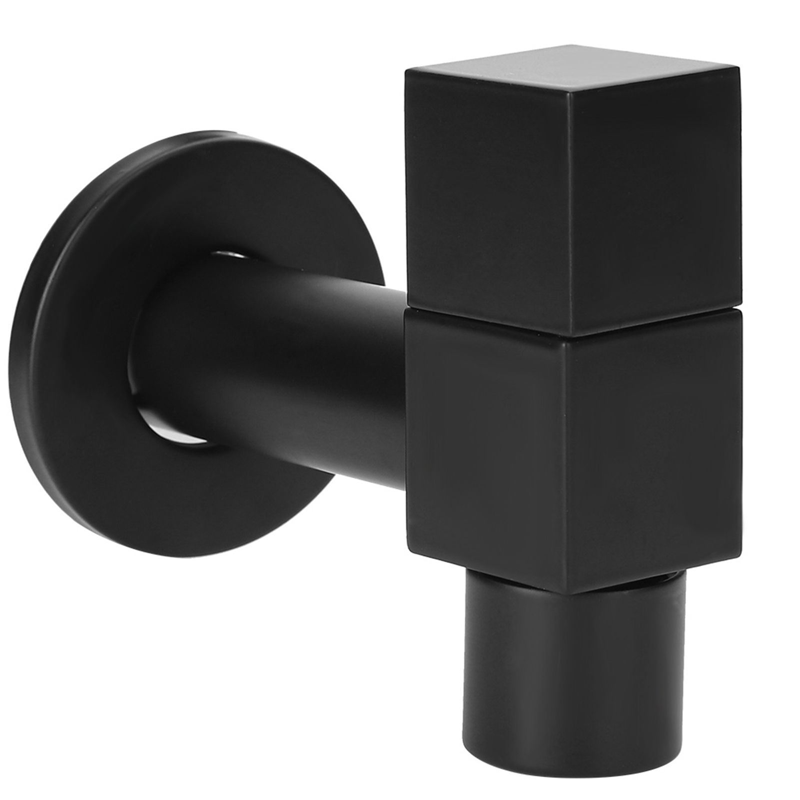 G1/2 Thread Black Copper Faucet Wall Mounted Single Cold Water Tap Bathroom view 7
