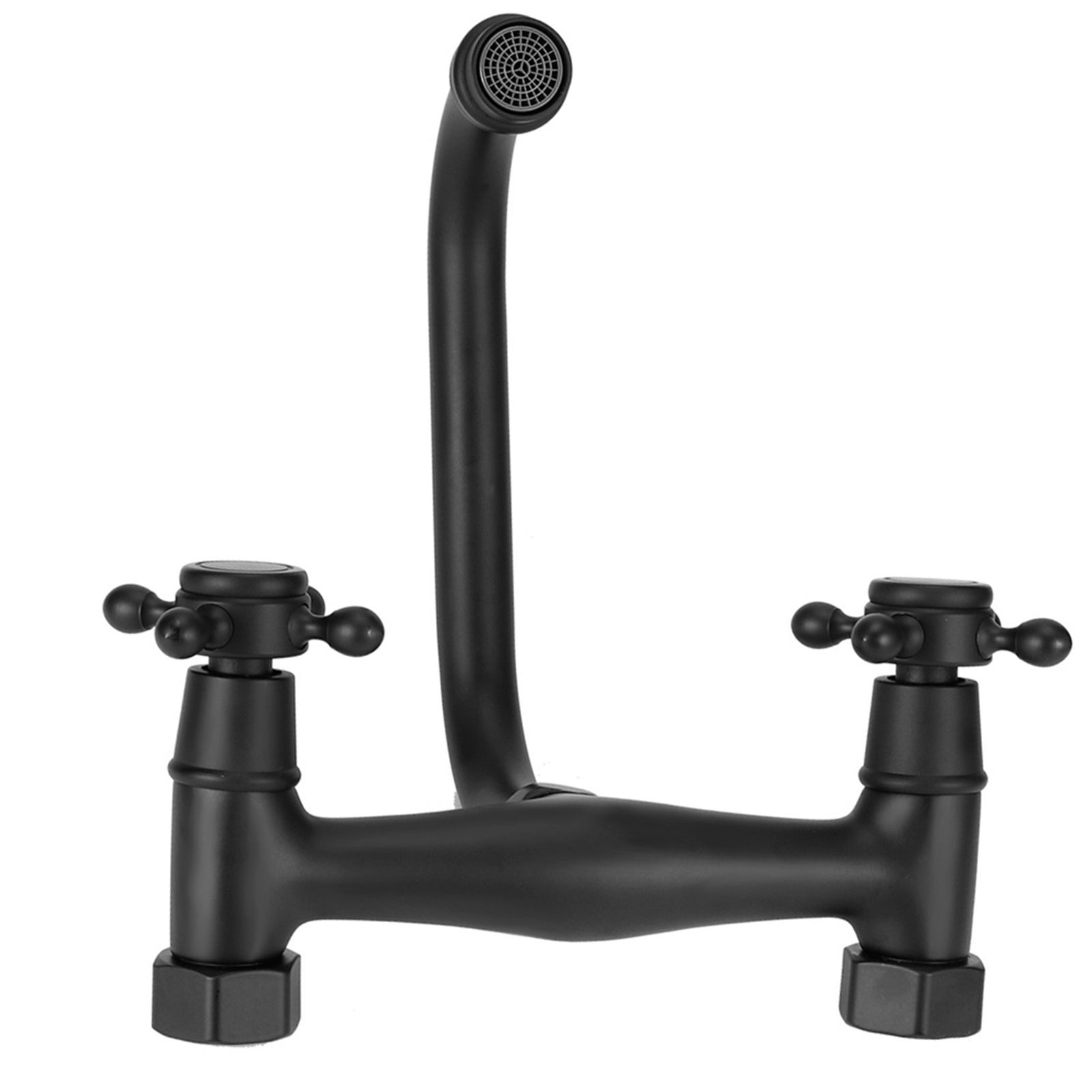 Copper Wall Mounted Bathroom Faucet Dual Handles Bathtub Hot Cold Water Mixer view 5