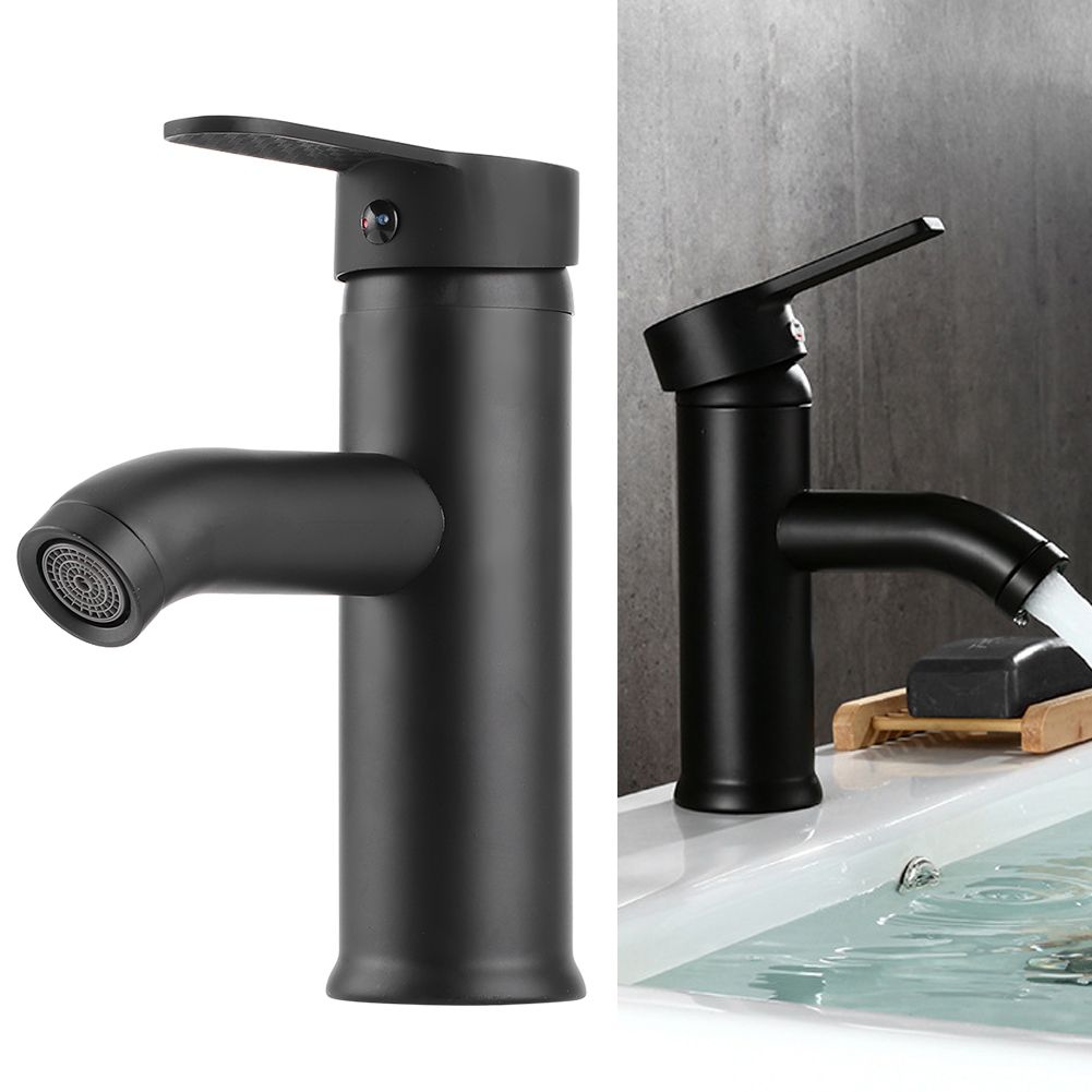 Stainless Steel Bathroom Basin Faucet Sink Washbasin Hot Cold Water Mixer Tap view 9