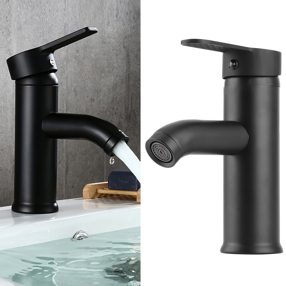 Stainless Steel Bathroom Basin Faucet Sink Washbasin Hot Cold Water Mixer Tap view 10