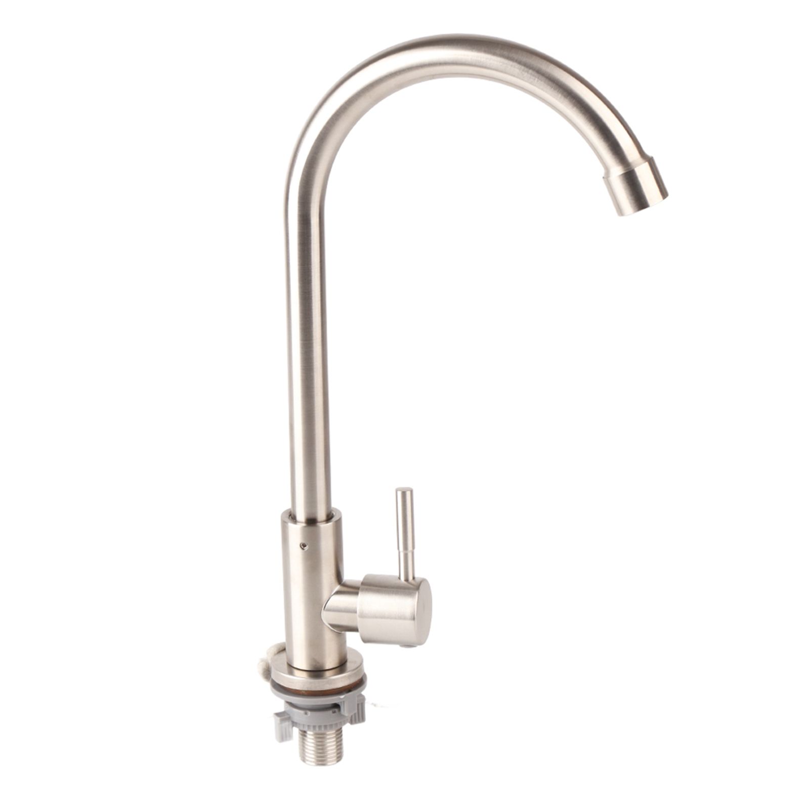 G1/2in Thread Stainless Steel Single Cold Single Hole Sink Water Tap 360