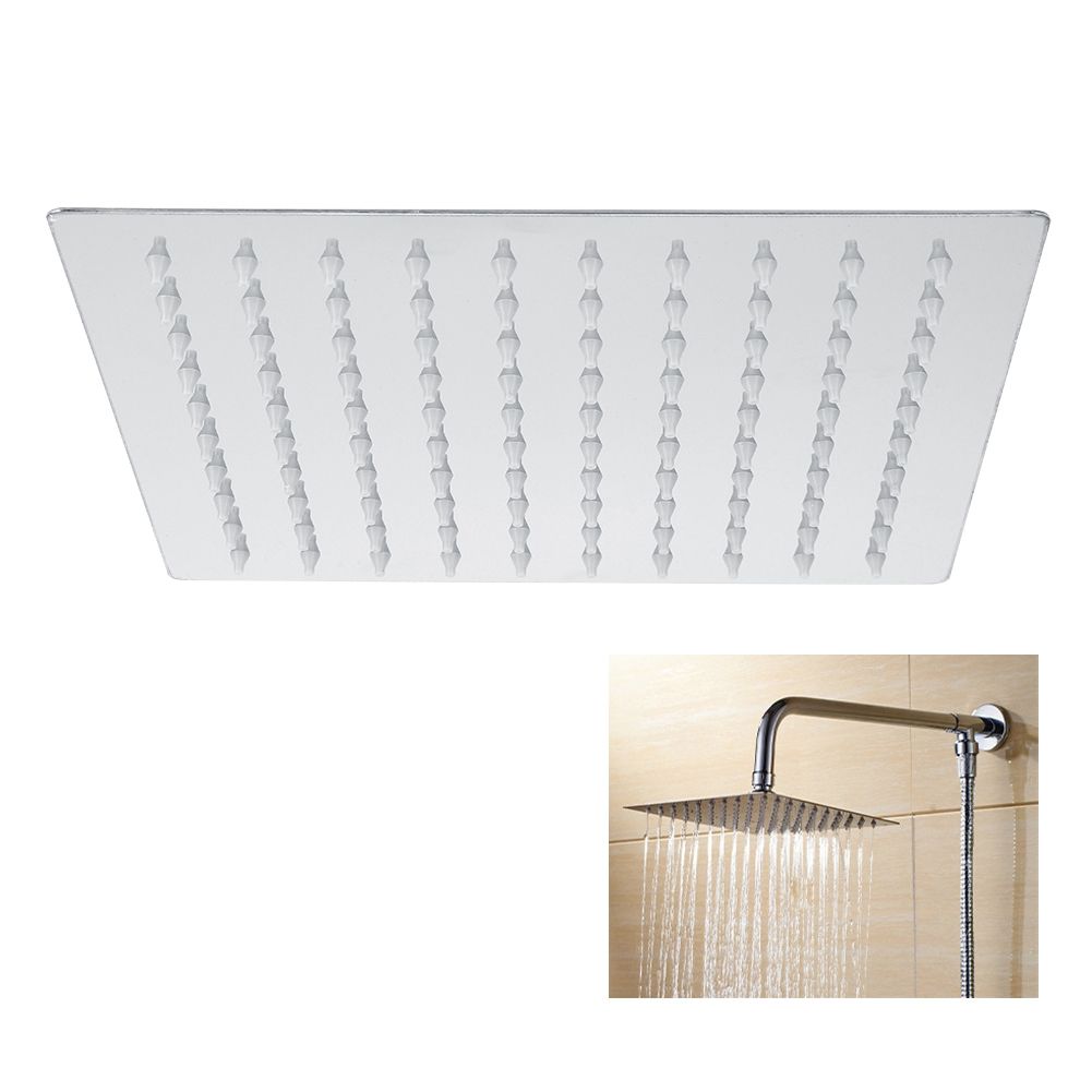 G1/2in Thread Wall Mounted Stainless Steel 8in Rainfall Showerhead Top Spray view 10