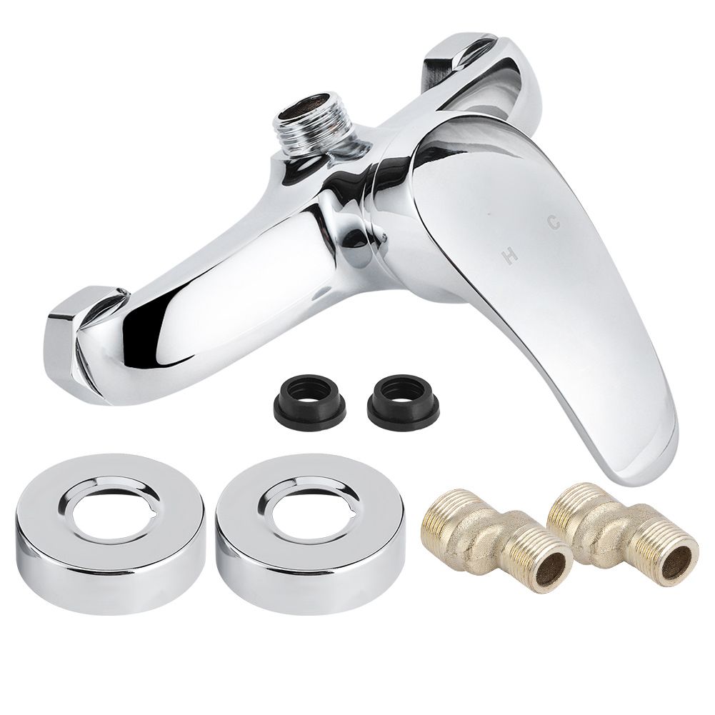 G1/2 Thread Wall In Concealed Copper Bathroom Shower Valve Cold Hot Water view 2