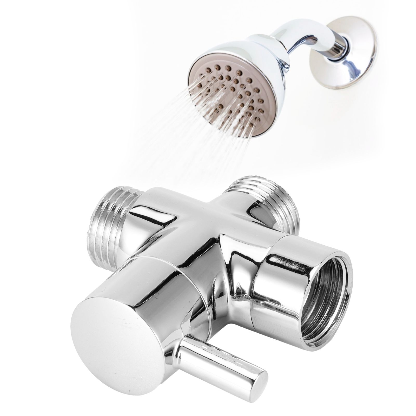 3Way Faucet Diverter Valve Bathroom Shower Parts for Handheld Showerhead Fixed view 9