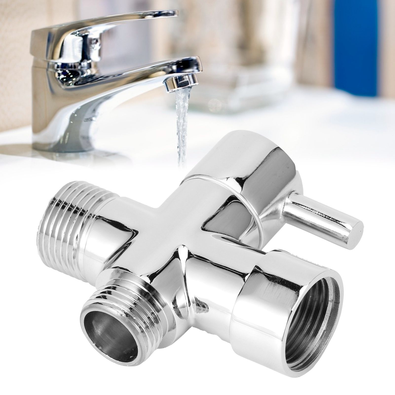 3Way Faucet Diverter Valve Bathroom Shower Parts for Handheld Showerhead Fixed view 9