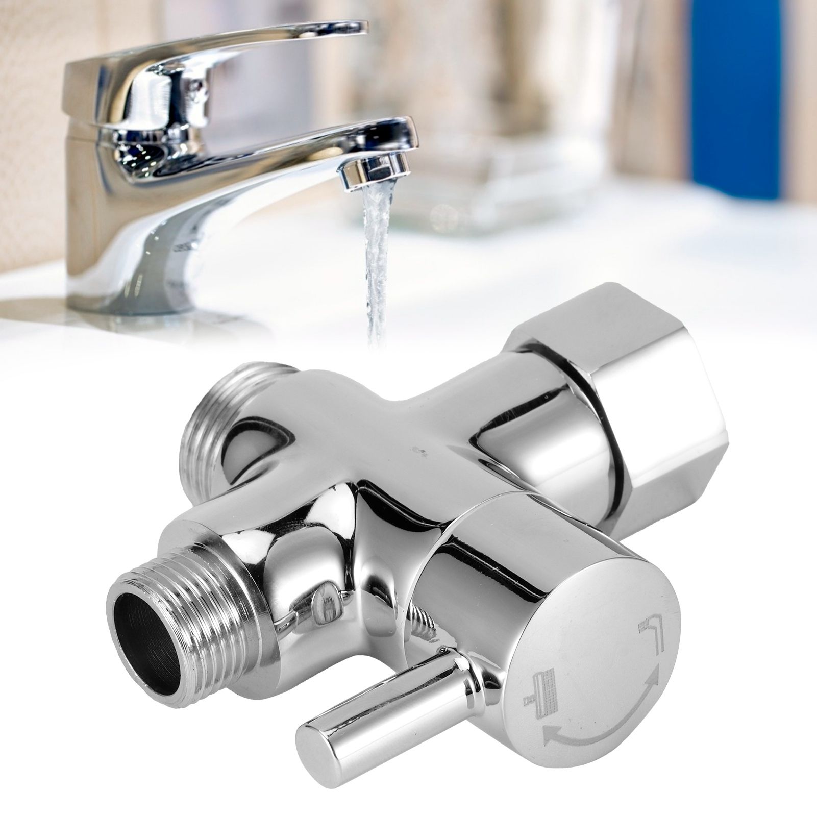 3Way Faucet Diverter Valve Bathroom Shower Parts for Handheld Showerhead Fixed view 9