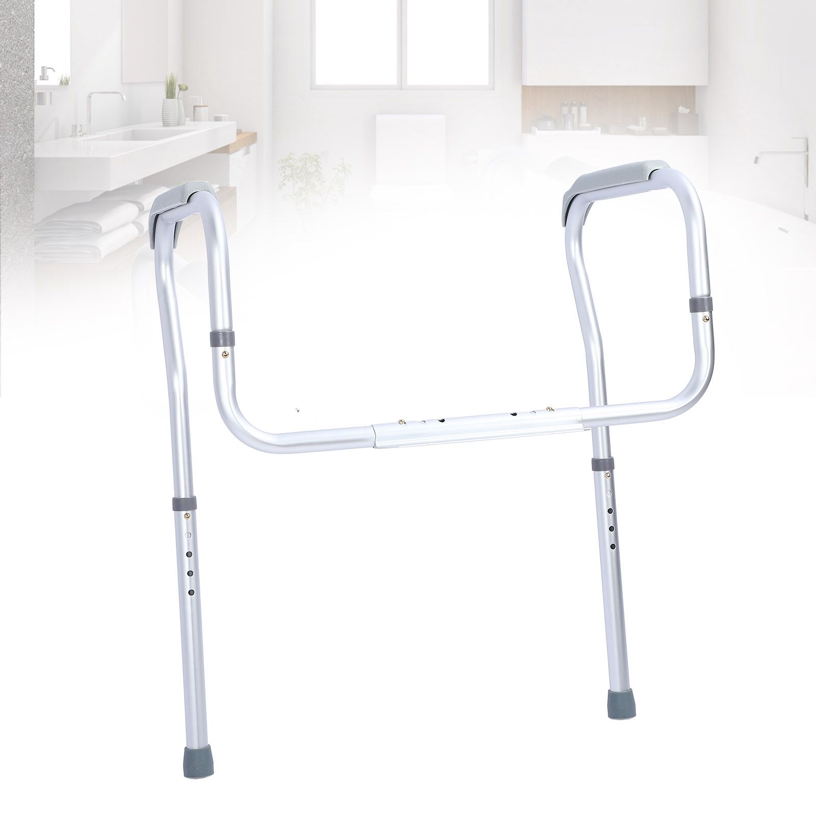 Bathroom Aluminum Alloy Toilet Guardrail Safety Rail Frame for Elderly view 10