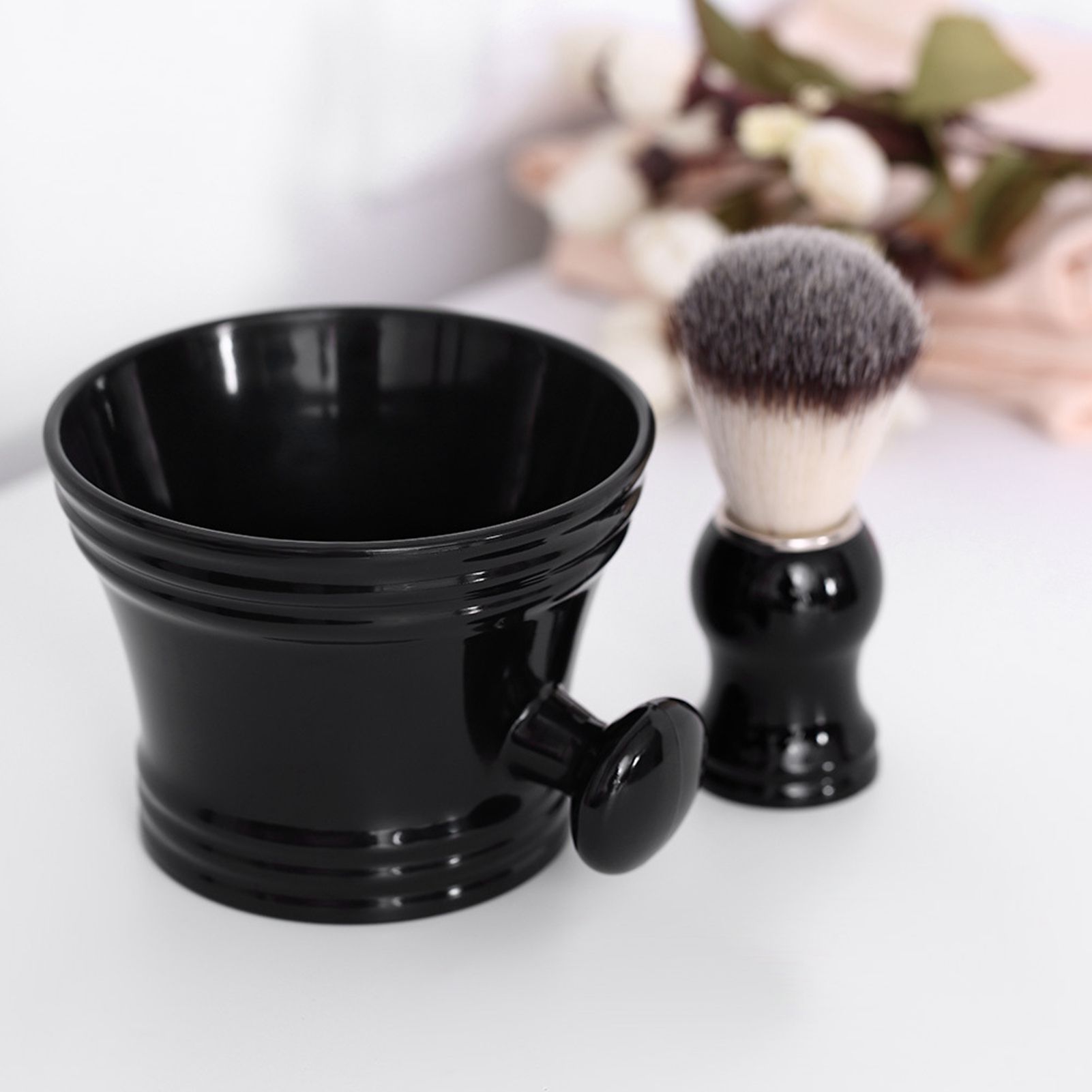 Shaving Soap Bowl Beard Care Soft Barber Cleaning Brush Nylon Mostache Shaving view 10
