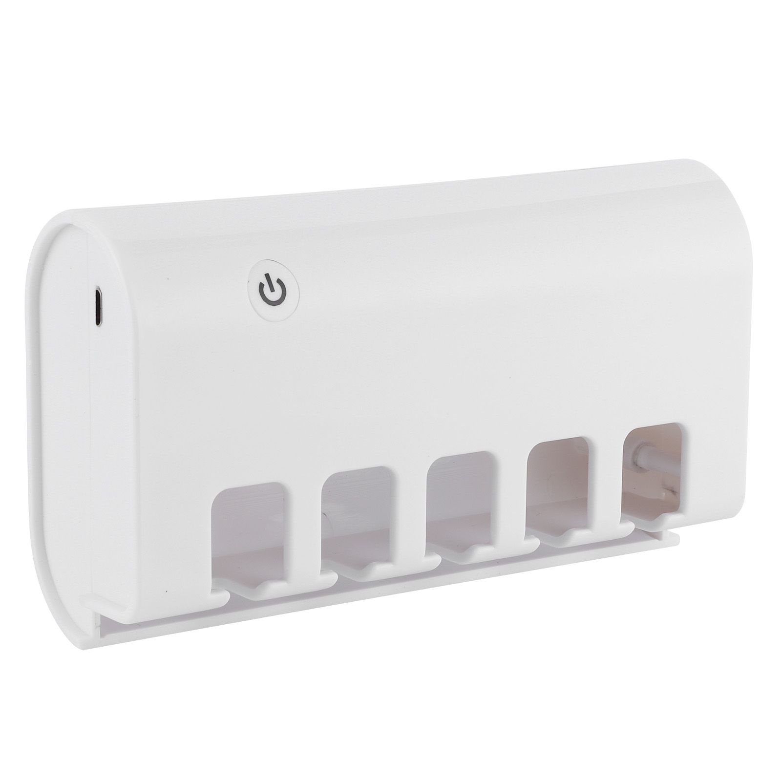 White Wall Mounted Universal 5 Holes Ultraviolet Toothbrush Cleaning Rack view 5