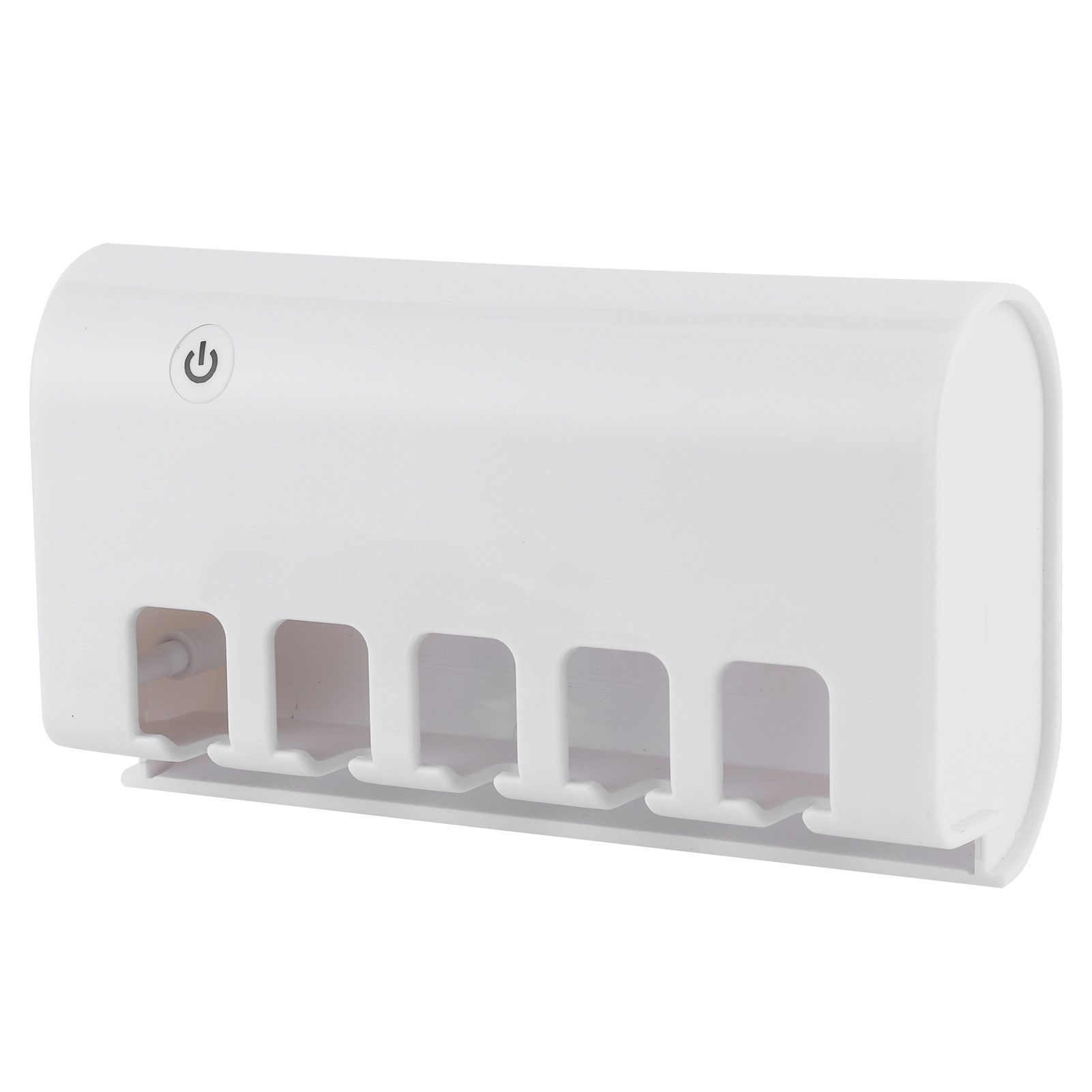 White Wall Mounted Universal 5 Holes Ultraviolet Toothbrush Cleaning Rack view 6