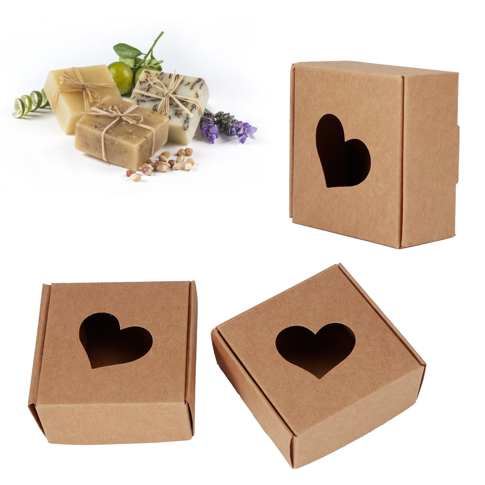50Pcs Kraft Paper HandMade Soap Box Wedding Favor Gift Box Candy Jewelry view 9