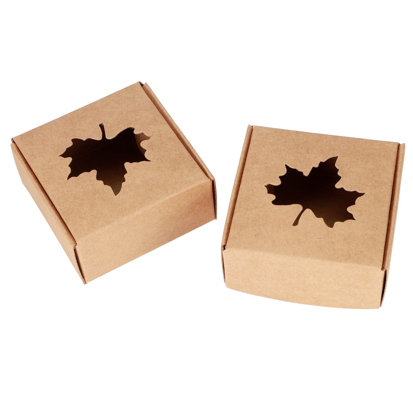 50Pcs Maple Leaf Pattern Kraft Paper Packing Box Small Gift Craft Wrapping Box view 6
