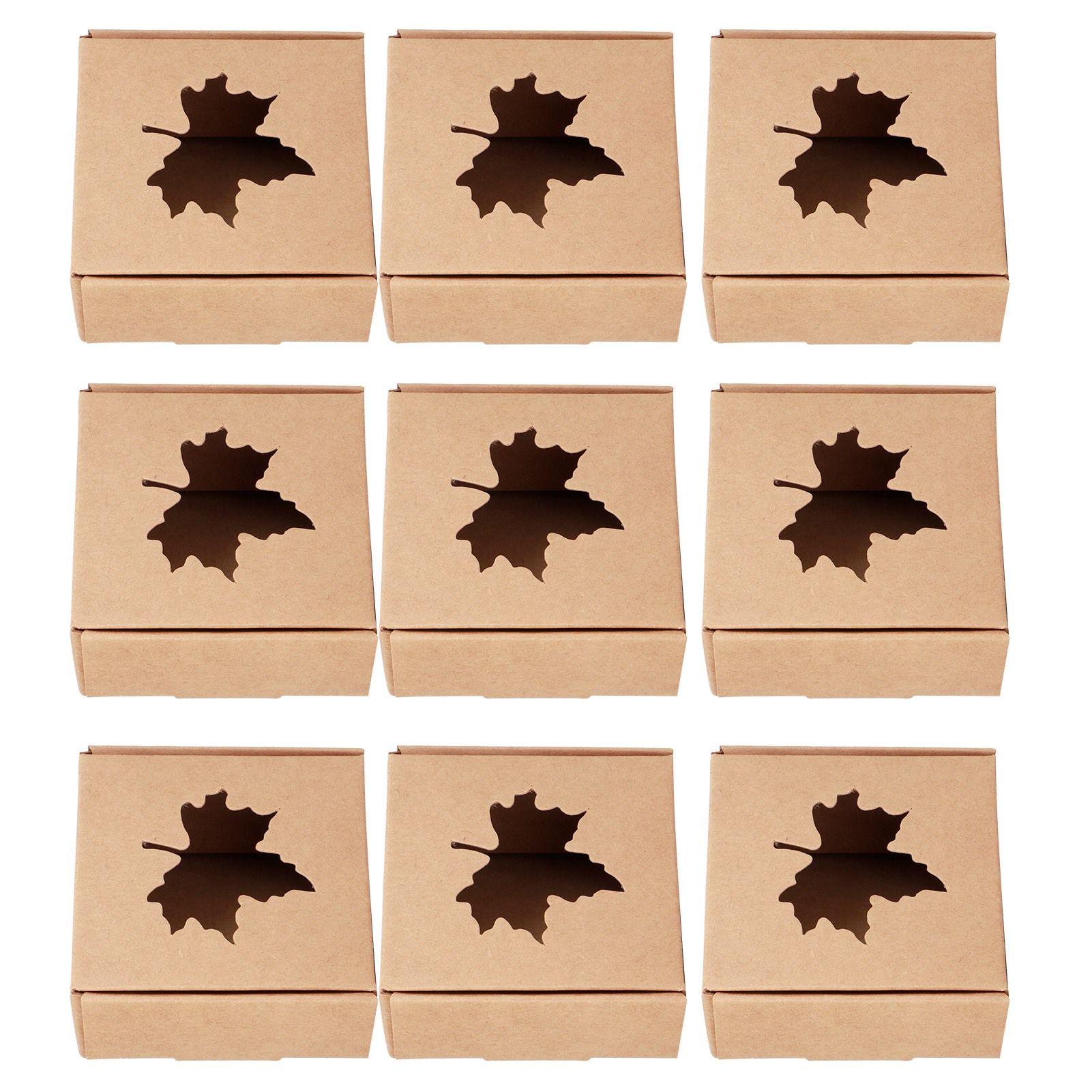 50Pcs Maple Leaf Pattern Kraft Paper Packing Box Small Gift Craft Wrapping Box view 7