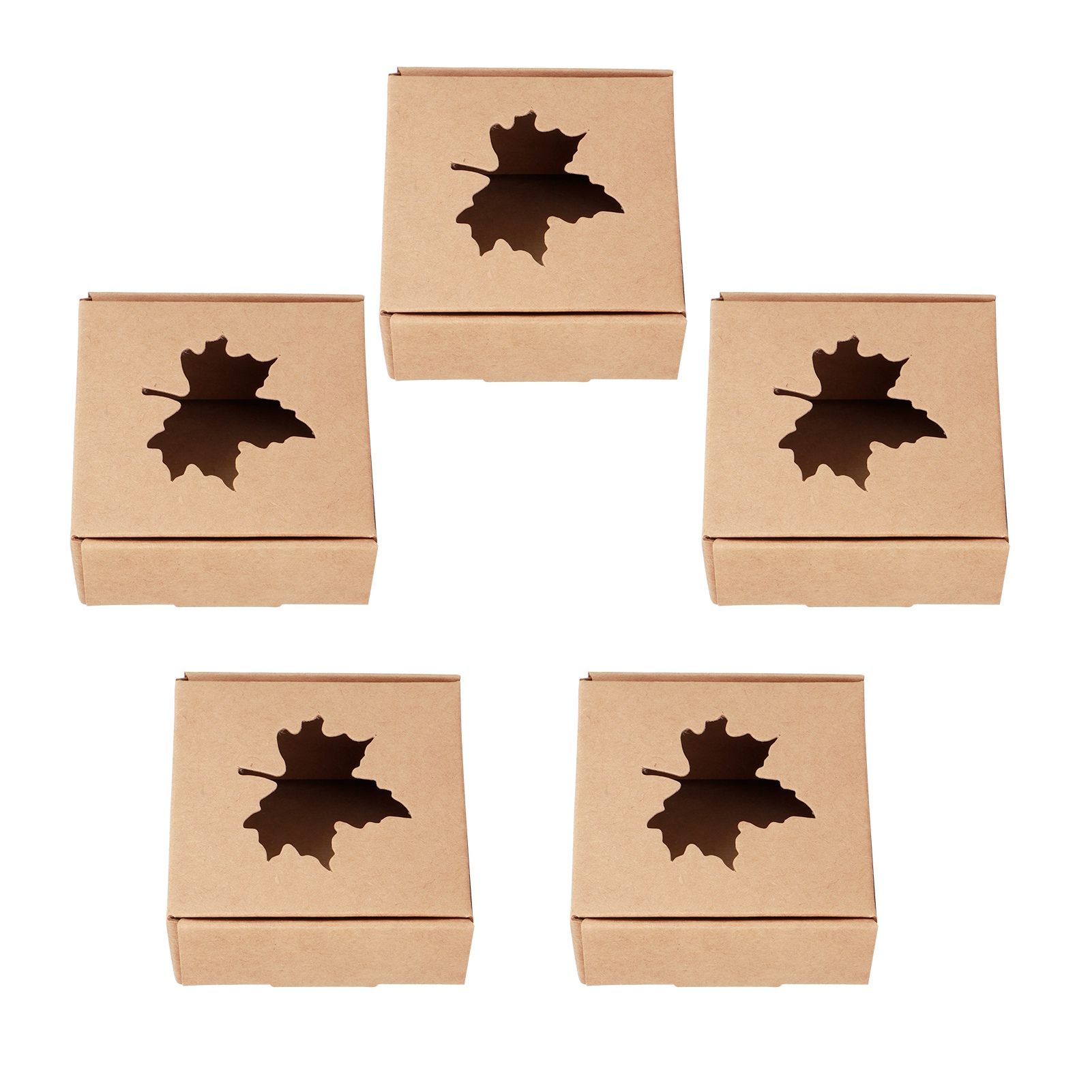 50Pcs Maple Leaf Pattern Kraft Paper Packing Box Small Gift Craft Wrapping Box view 8