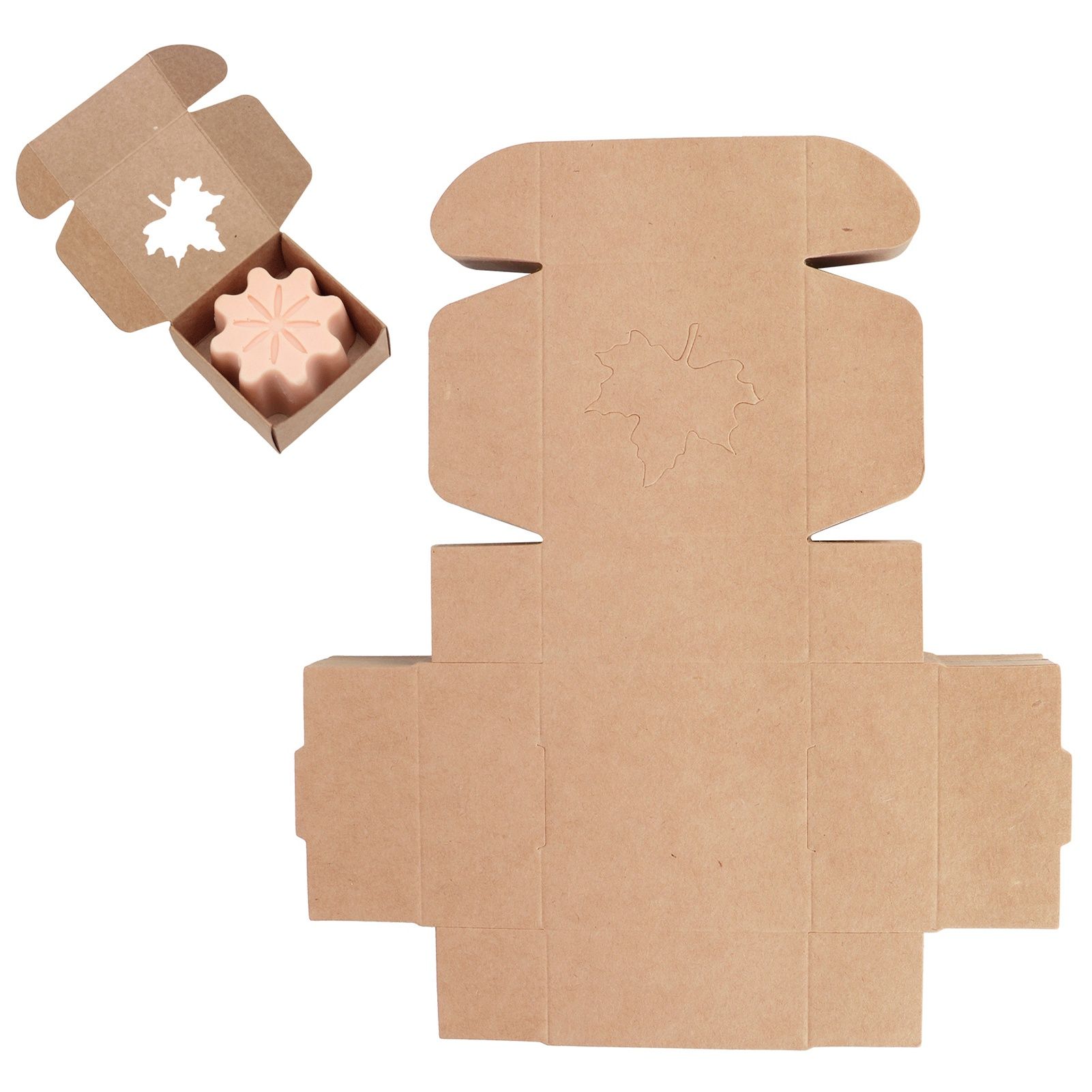 50Pcs Maple Leaf Pattern Kraft Paper Packing Box Small Gift Craft Wrapping Box view 10