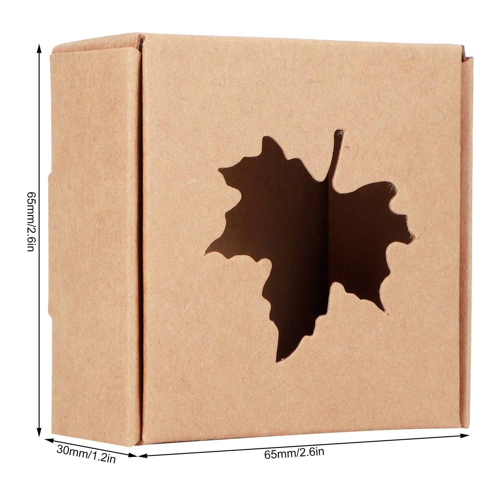 50Pcs Maple Leaf Pattern Kraft Paper Packing Box Small Gift Craft Wrapping Box view 12
