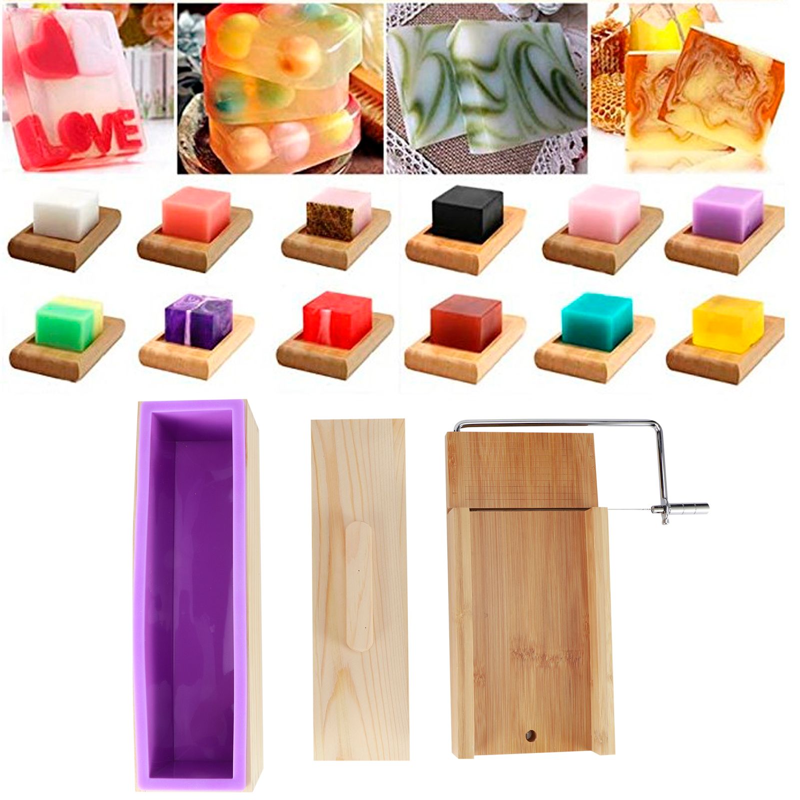 Purple Multifunction DIY Adjustable Hand Made Soap Cutter Mold Wire Cutting view 9