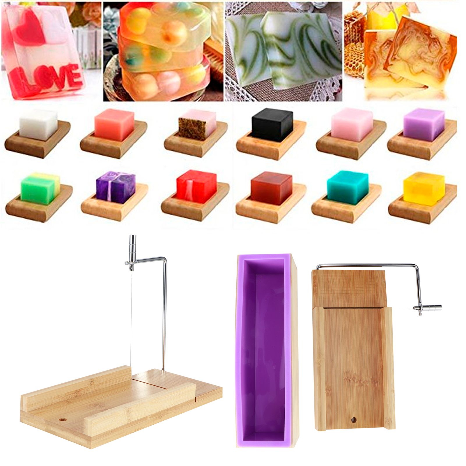 Purple Multifunction DIY Adjustable Hand Made Soap Cutter Mold Wire Cutting view 9