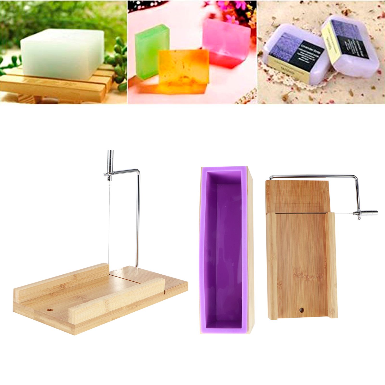 Purple Multifunction DIY Adjustable Hand Made Soap Cutter Mold Wire Cutting view 10