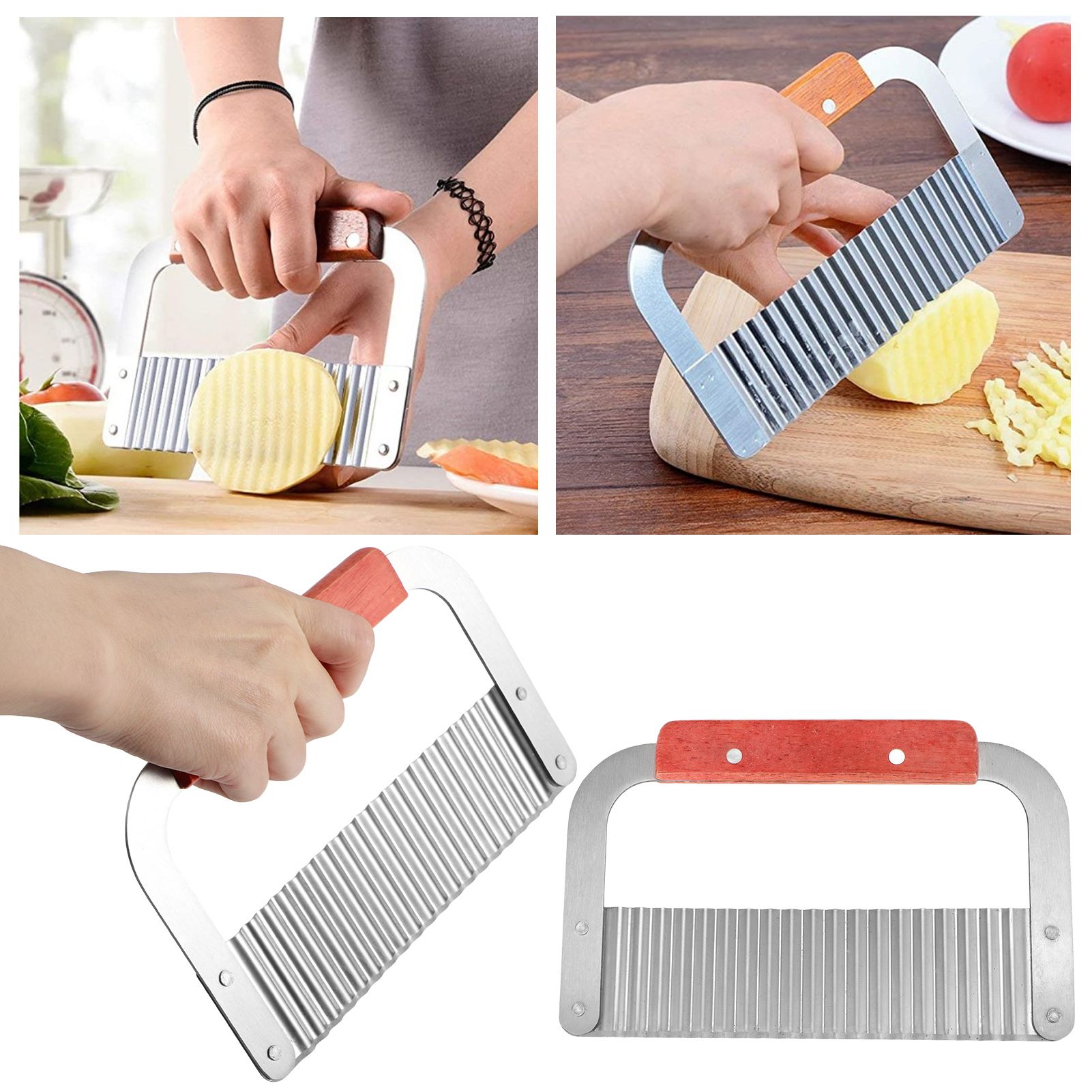 2Pcs Stainless Steel HandMade Soap Cutter Knives Crinkle Cutting Tools Kitchen view 10
