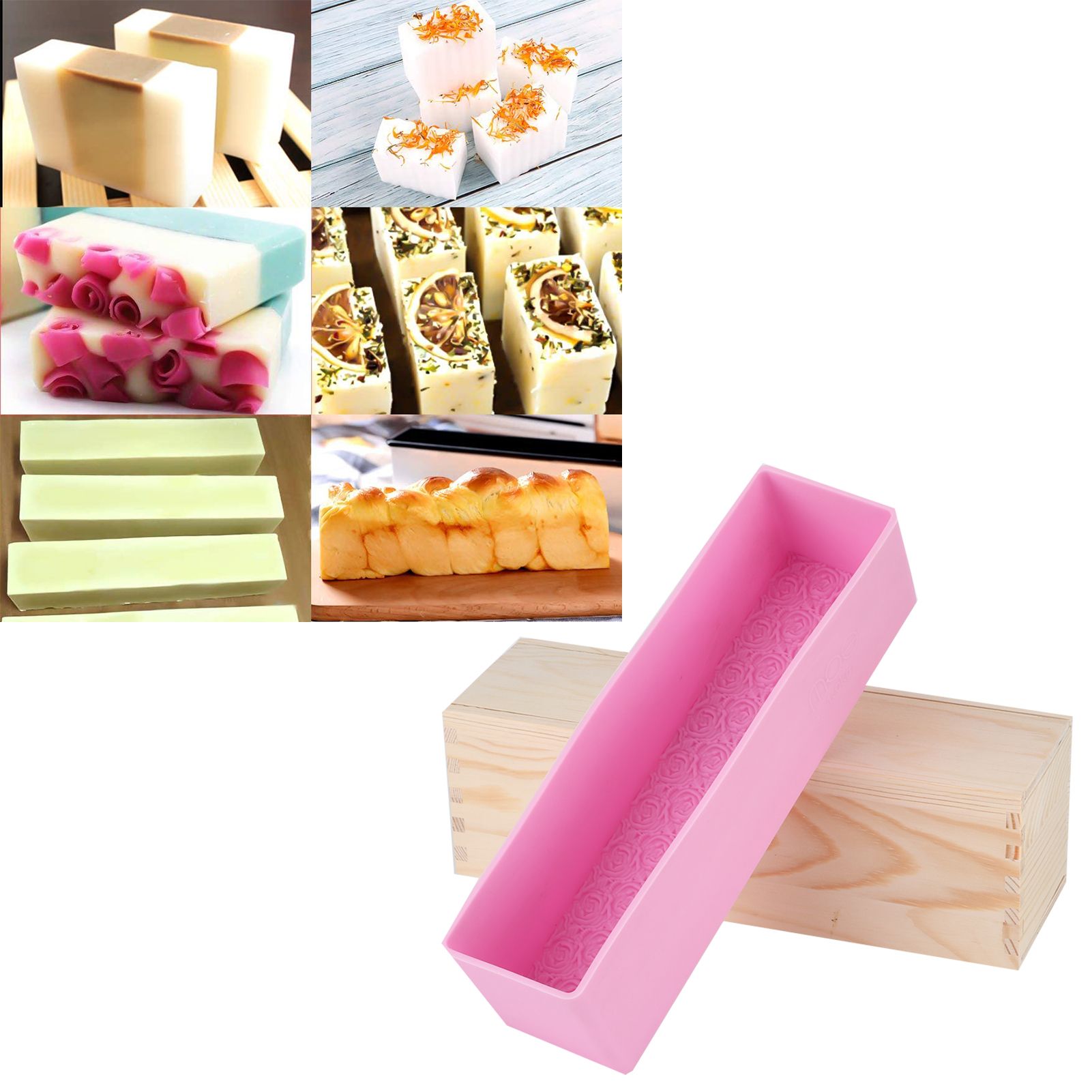DIY Rose Pattern HandMade Bread Soap Mould Silicone Liner Mold Cake Making view 9