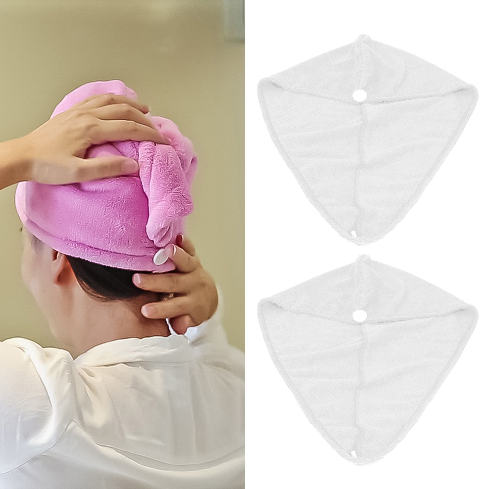 5PCS Quick Dry Microfiber Hair Hat Women Bathroom Strong Water Absorption Bath view 10