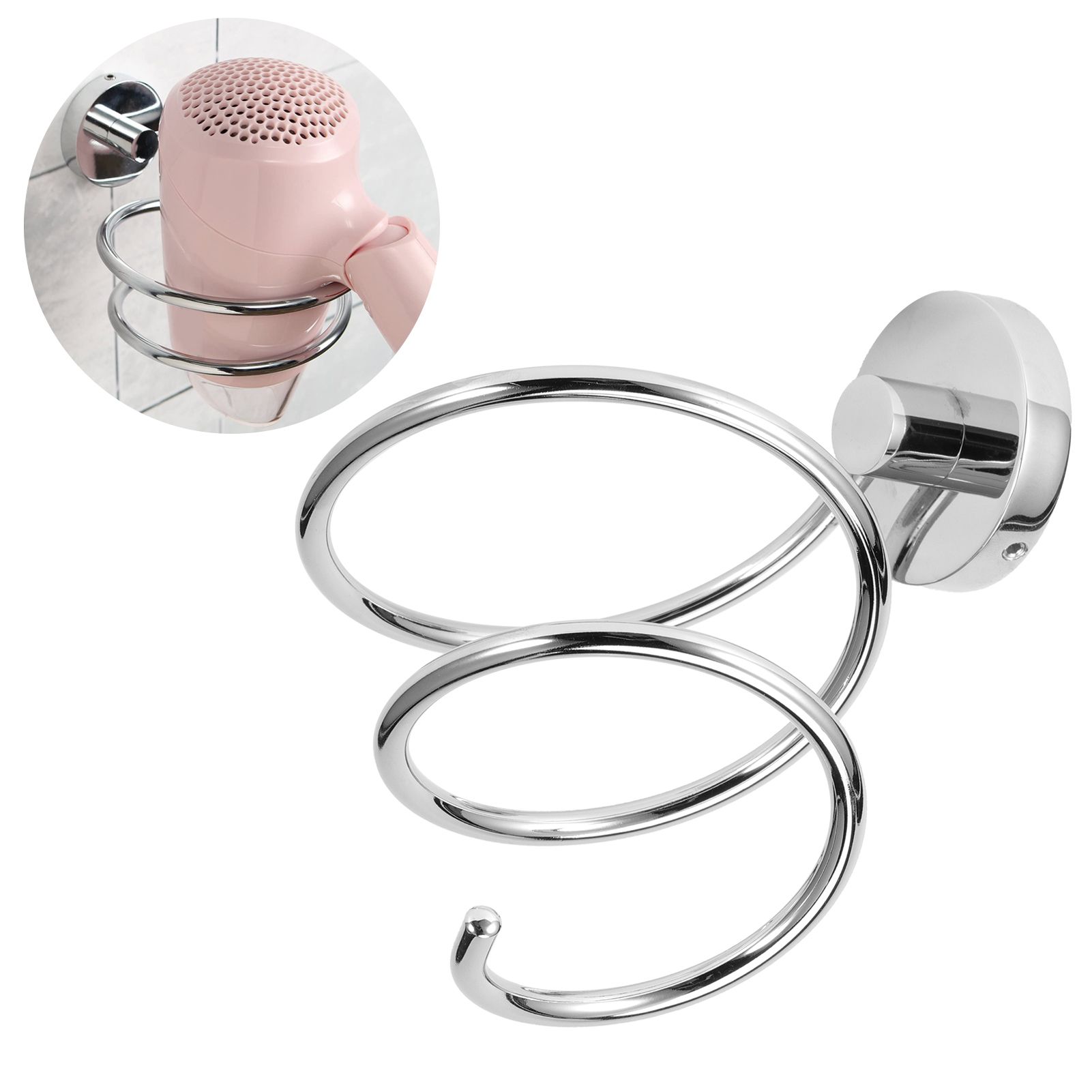 WallMounted Hair Dryer Holder Hairdressing Blower Bracket Bathroom Shelf view 9