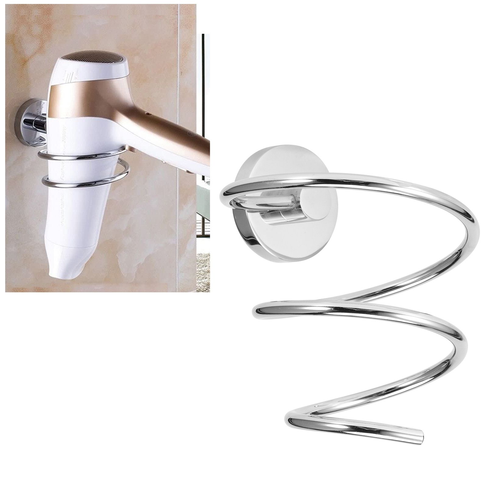 WallMounted Hair Dryer Holder Hairdressing Blower Bracket Bathroom Shelf view 10
