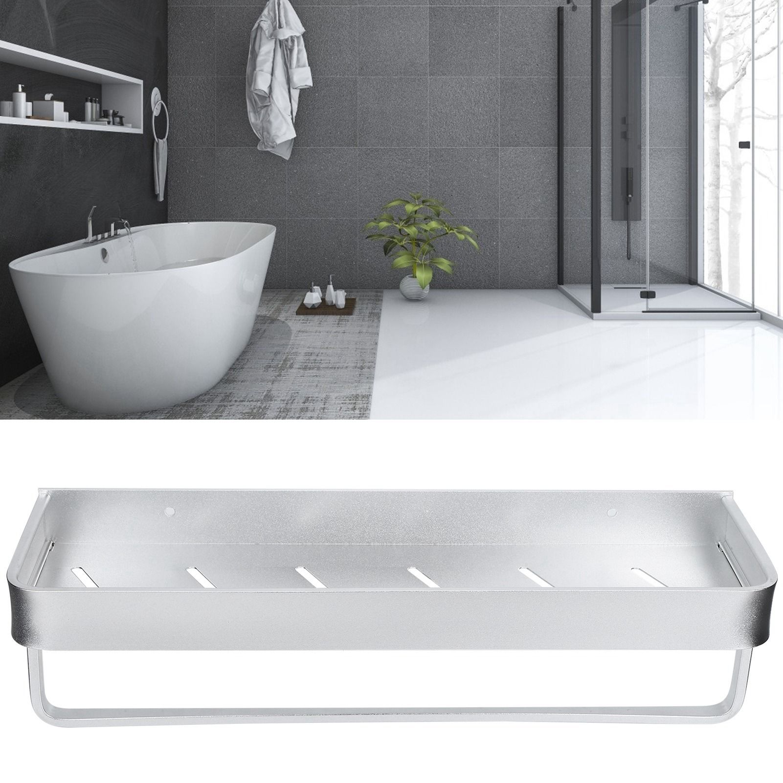 WallMounted Storage Rack Shower Shelf Multifunctional Storage Holder for view 10