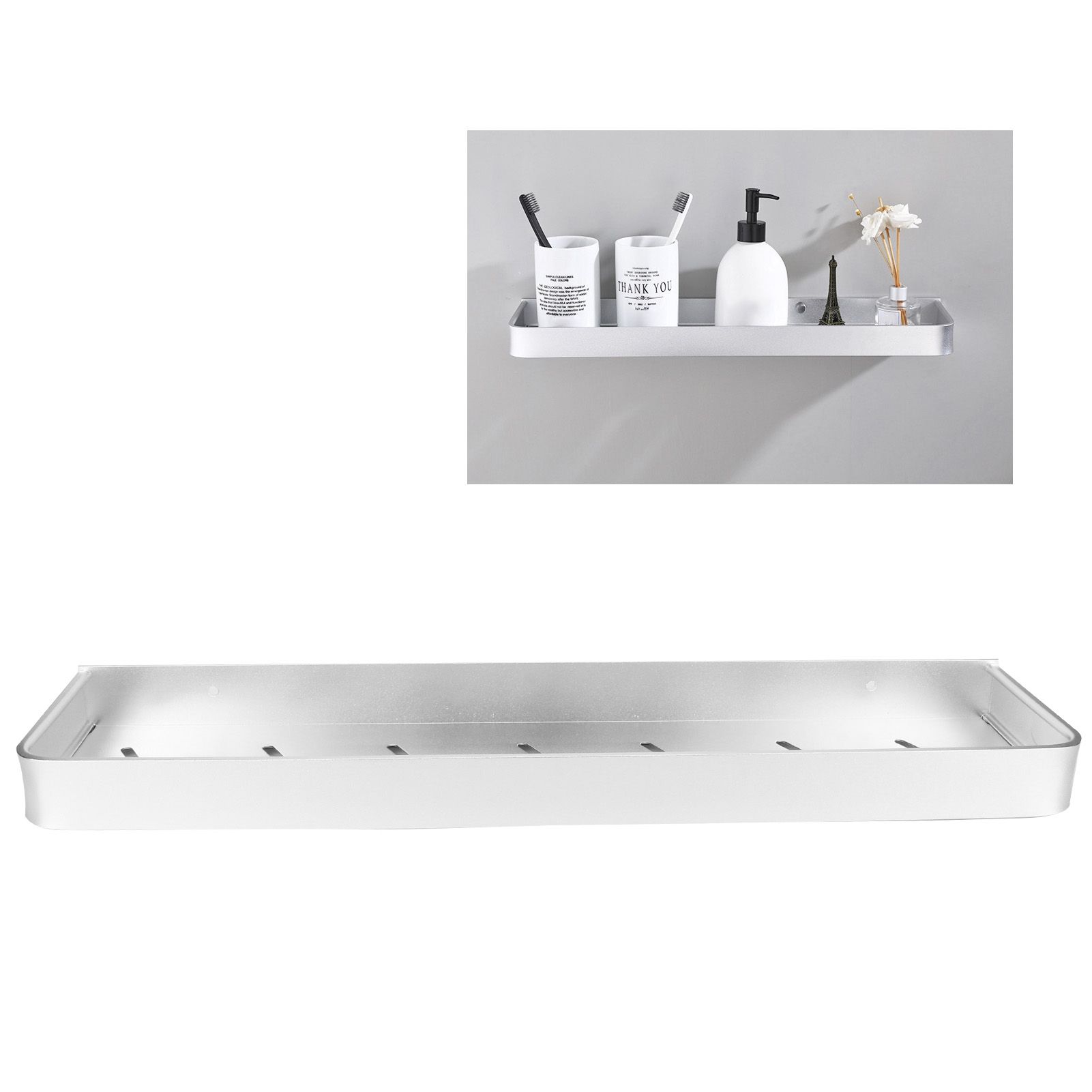 Bathroom Shelf Wall Mount Space Aluminium Shower Single Layer Shelf Shampoo view 9