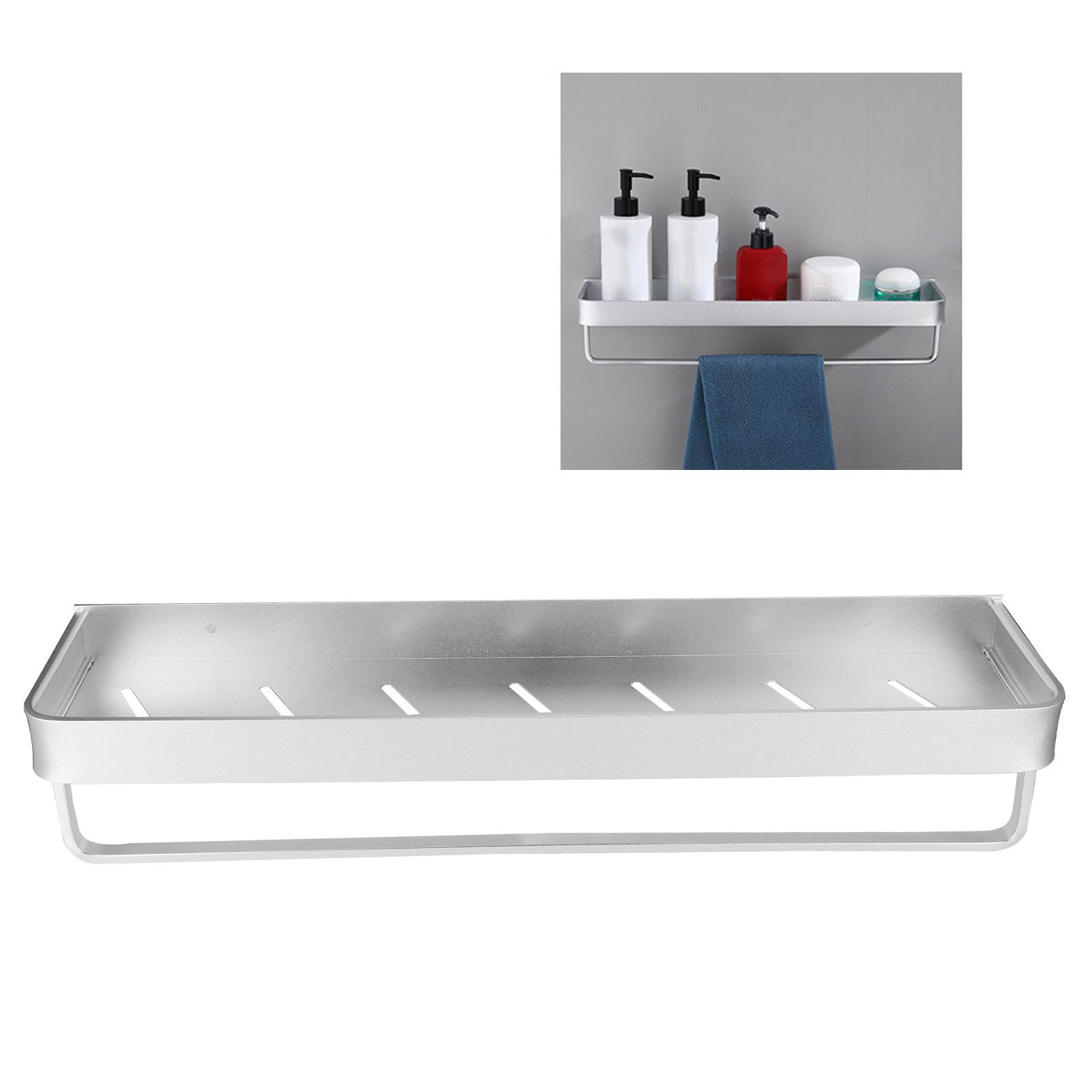 Bathroom Shelf Wall Mount Space Aluminium Shower Single Layer Shelf Shampoo view 9