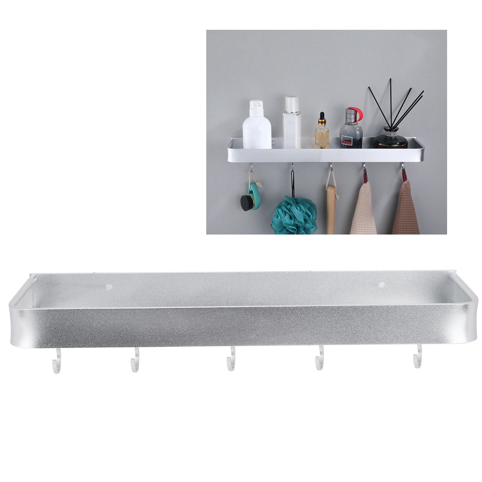 Bathroom Shelf Wall Mount Space Aluminium Shower Single Layer Shelf Shampoo view 9
