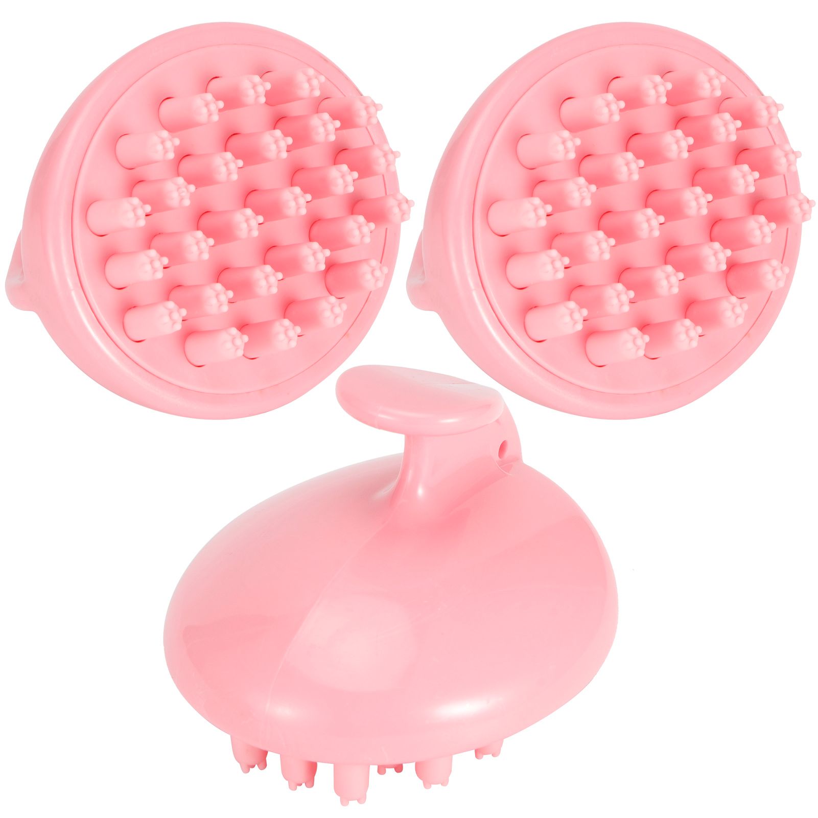 3Pcs Scalp Massage Brush Adult Universal Hairdressing Shampoo Wash Hair Combpink