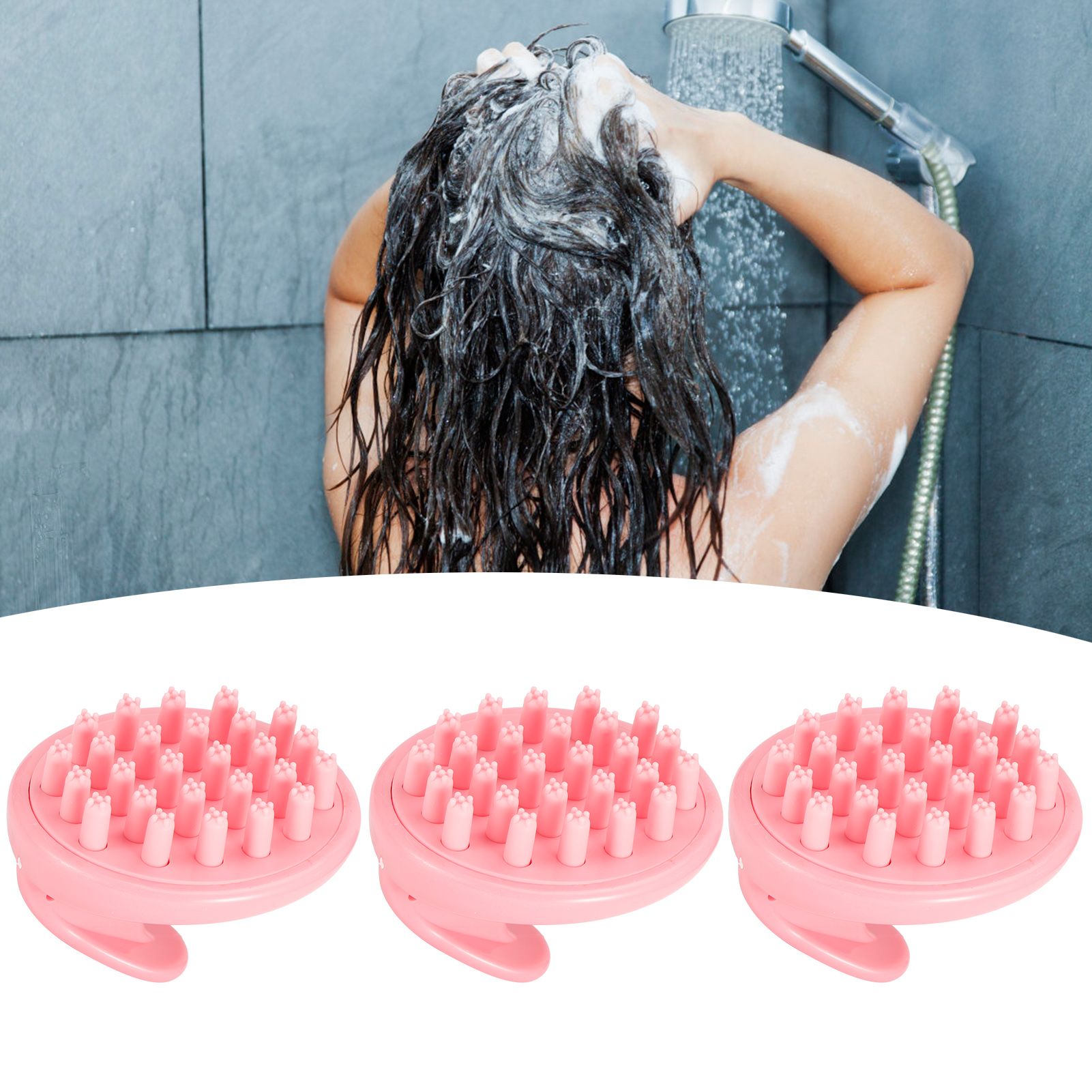 3Pcs Scalp Massage Brush Adult Universal Hairdressing Shampoo Wash Hair Combpink view 10