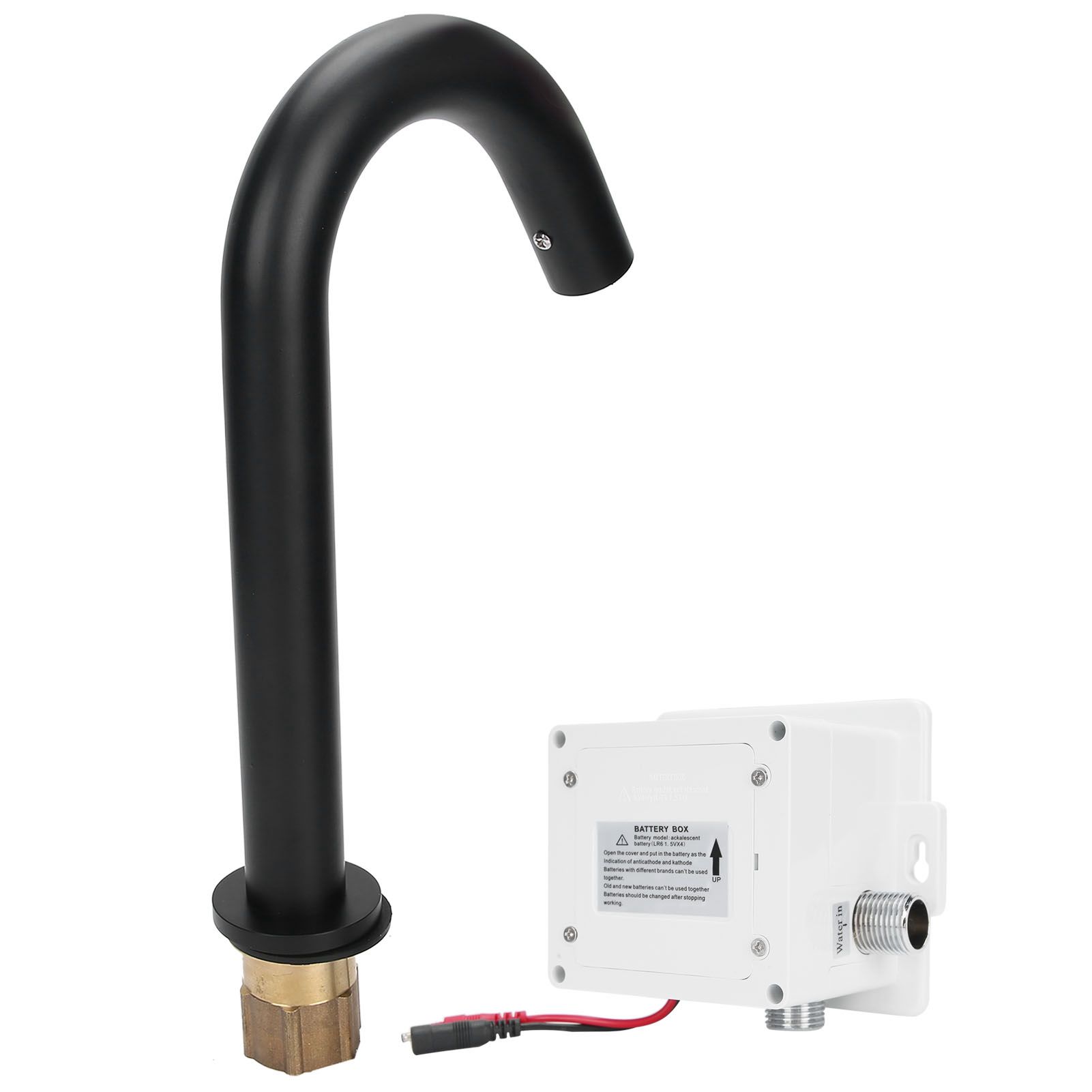 G1/2 Black Sensor Faucet Copper Vertical Intelligent Automatic Washbasin Tap view 5