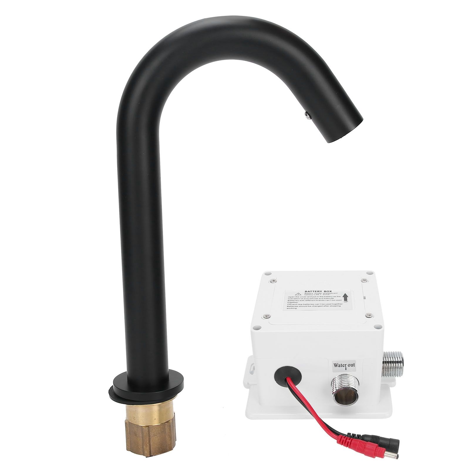 G1/2 Black Sensor Faucet Copper Vertical Intelligent Automatic Washbasin Tap view 7