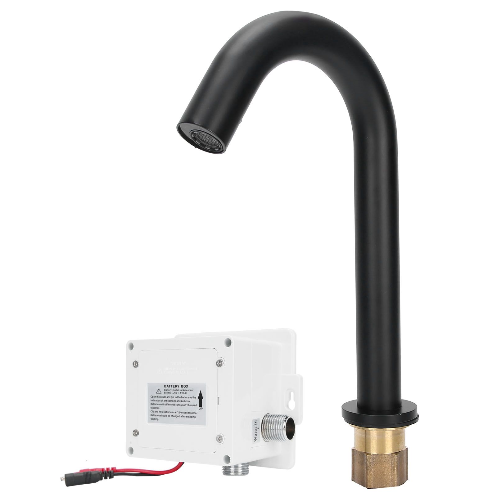 G1/2 Black Sensor Faucet Copper Vertical Intelligent Automatic Washbasin Tap view 8