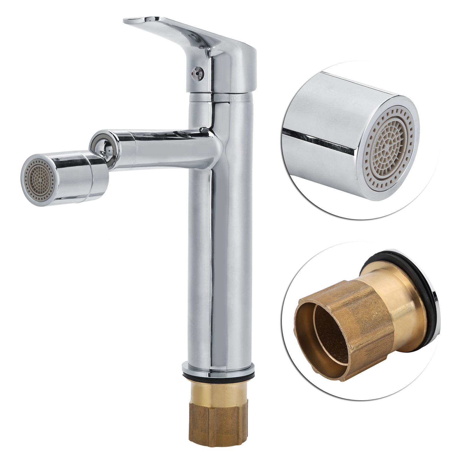 Bath Basin Faucet Rotation Cold Hot Water Sink Copper Mixer Tap for Bathroom view 8