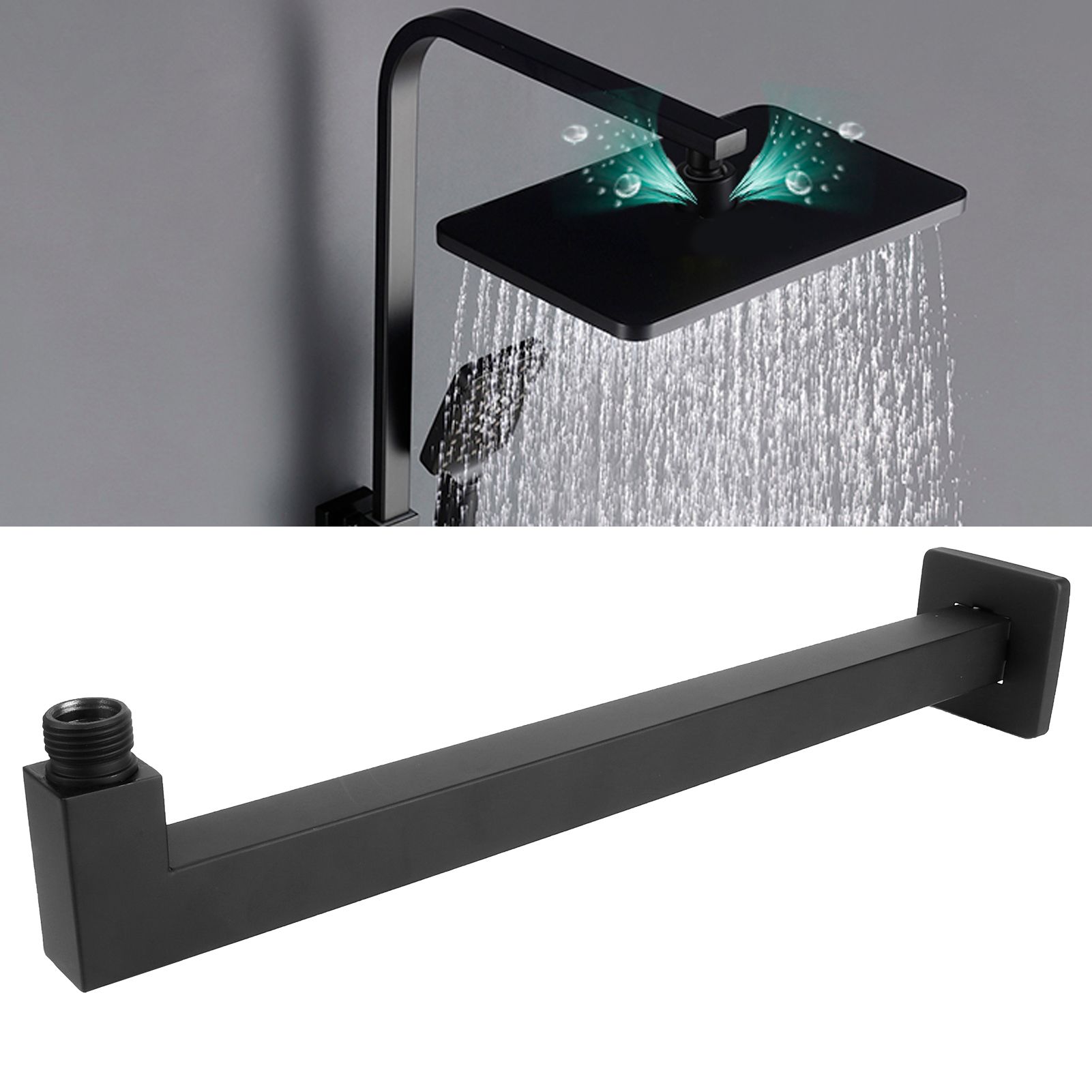 G1/2in Thread Stainless Steel Wall Mounted Extension Arm Shower Arm Shower view 9