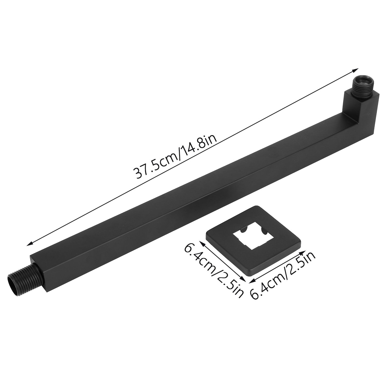 G1/2in Thread Stainless Steel Wall Mounted Extension Arm Shower Arm Shower view 11