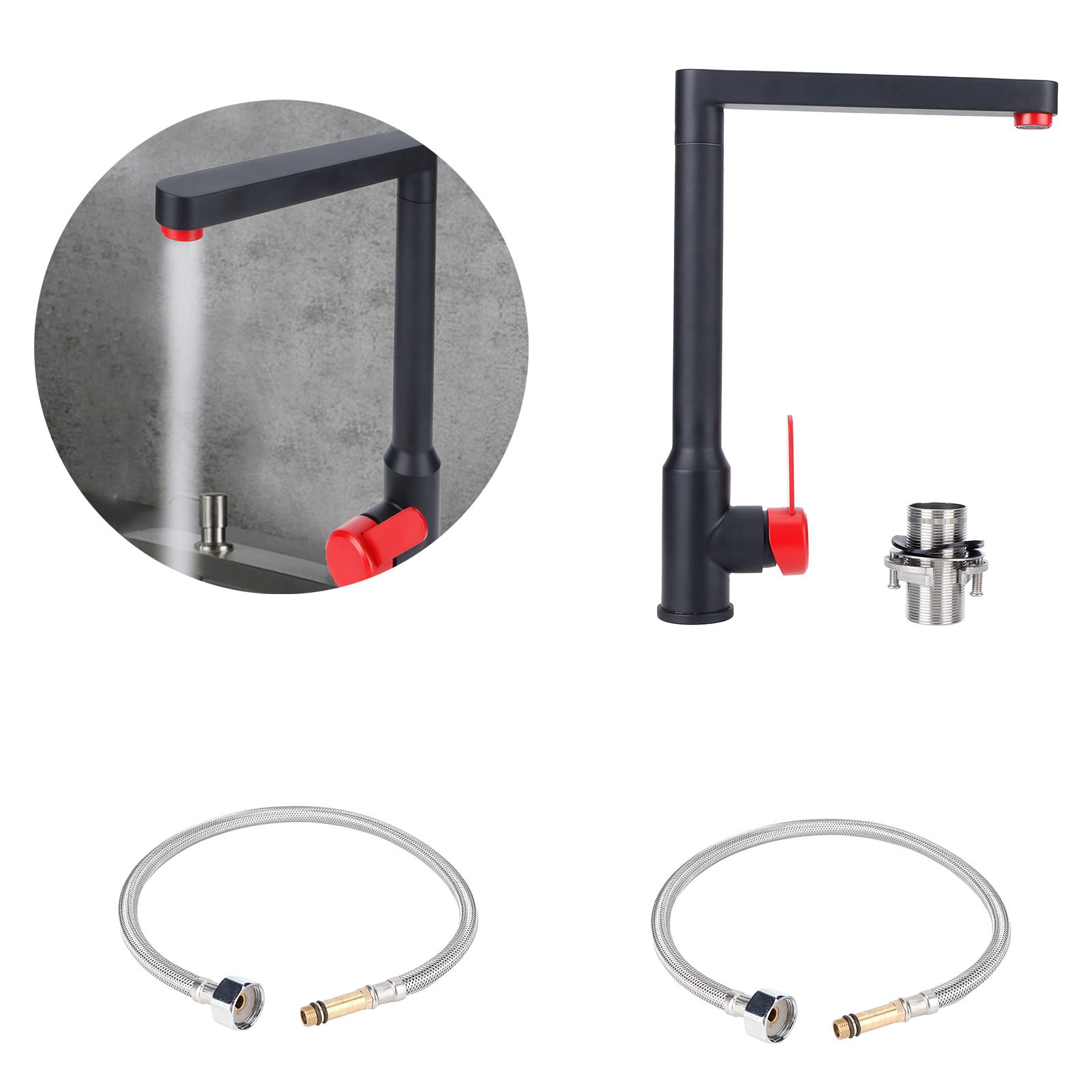 G7/8 Faucet 304 Stainless Steel Rotatable Water Tap Hot Cold Mixing for view 9