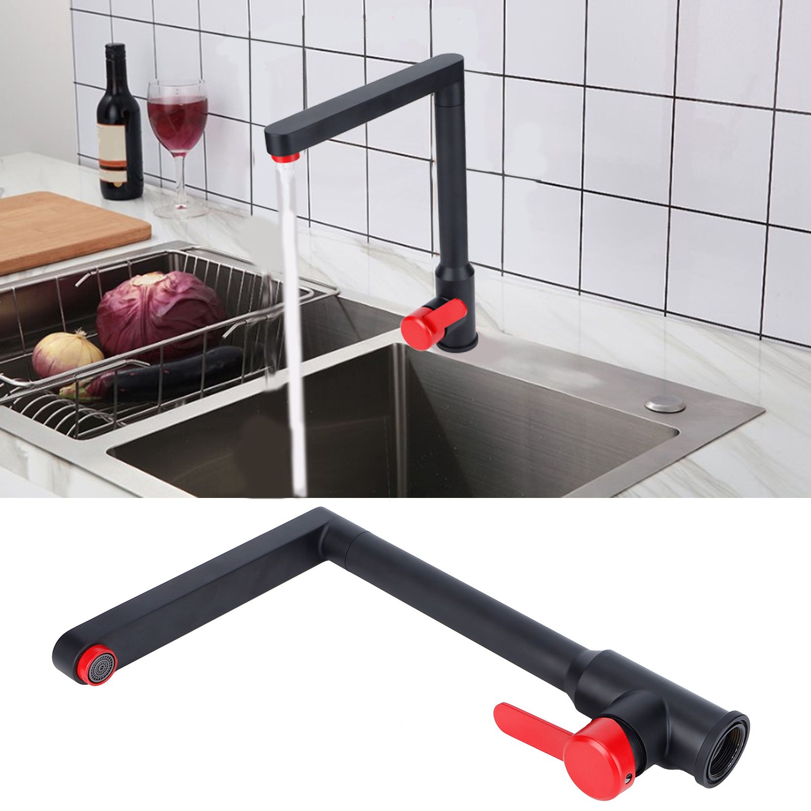 G7/8 Faucet 304 Stainless Steel Rotatable Water Tap Hot Cold Mixing for view 10