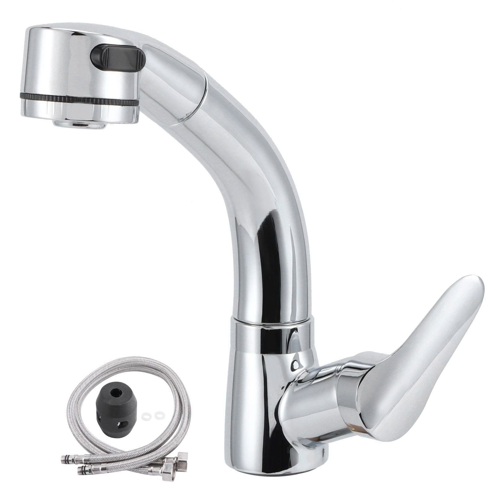 G1/2 Pull Out Bathroom Sink Faucet 360 Degree Rotatable Lift Type Hot and Cold view 2