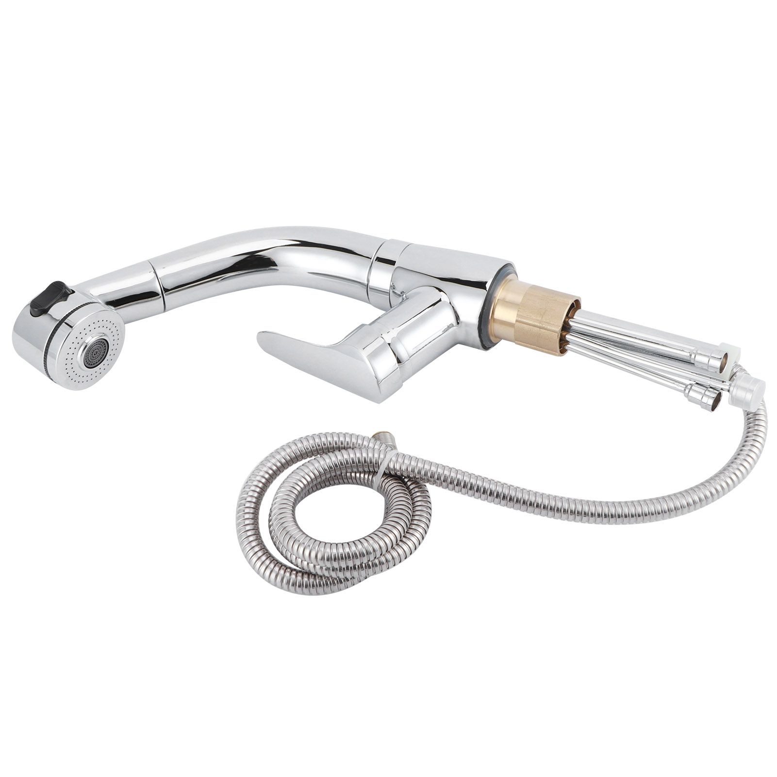 G1/2 Pull Out Bathroom Sink Faucet 360 Degree Rotatable Lift Type Hot and Cold view 7